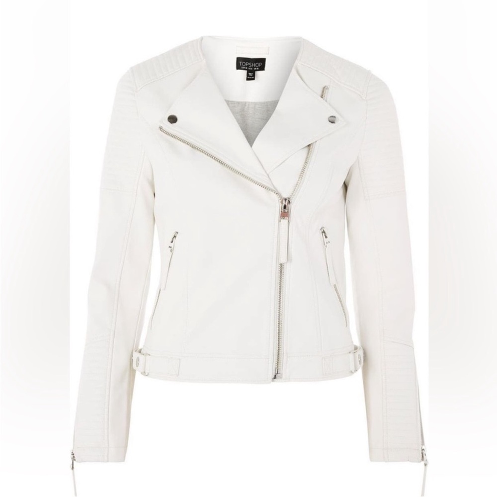 Topshop White Biker Jacket